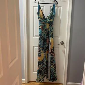 Fashion Nova Long tropical dress double slit